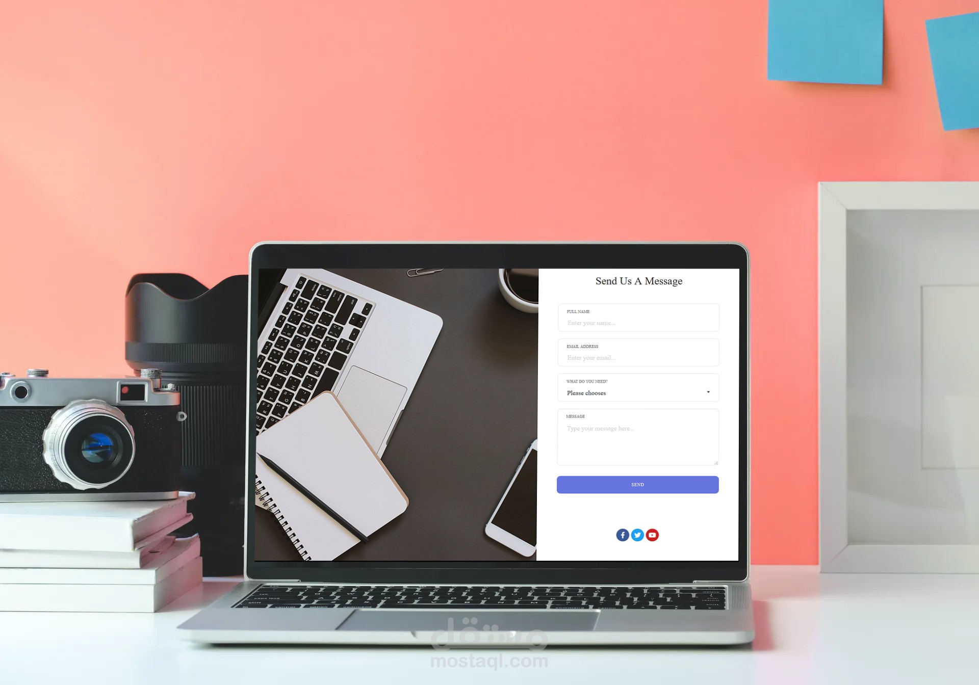 صفحة تواصل معنا جميلة وجذابة للمستخدم (Contact Us Form)