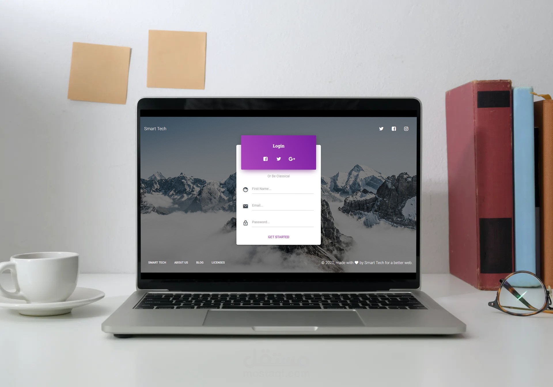 صفحة تسجيل دخول للمستخدم مميزة وعصرية (Login Page)