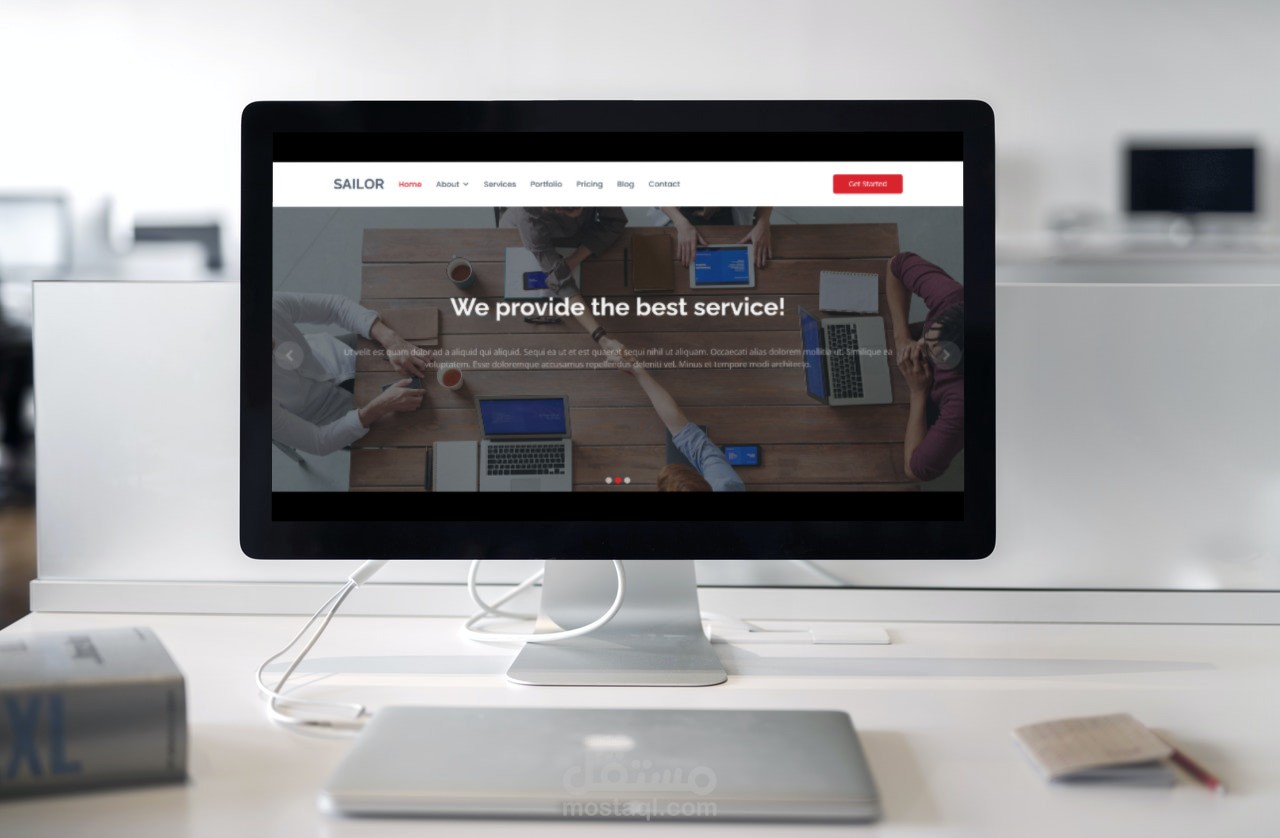موقع تعريفي عصري وجذاب لشركة تقنية تهتم بمجال الويب (Sailor)