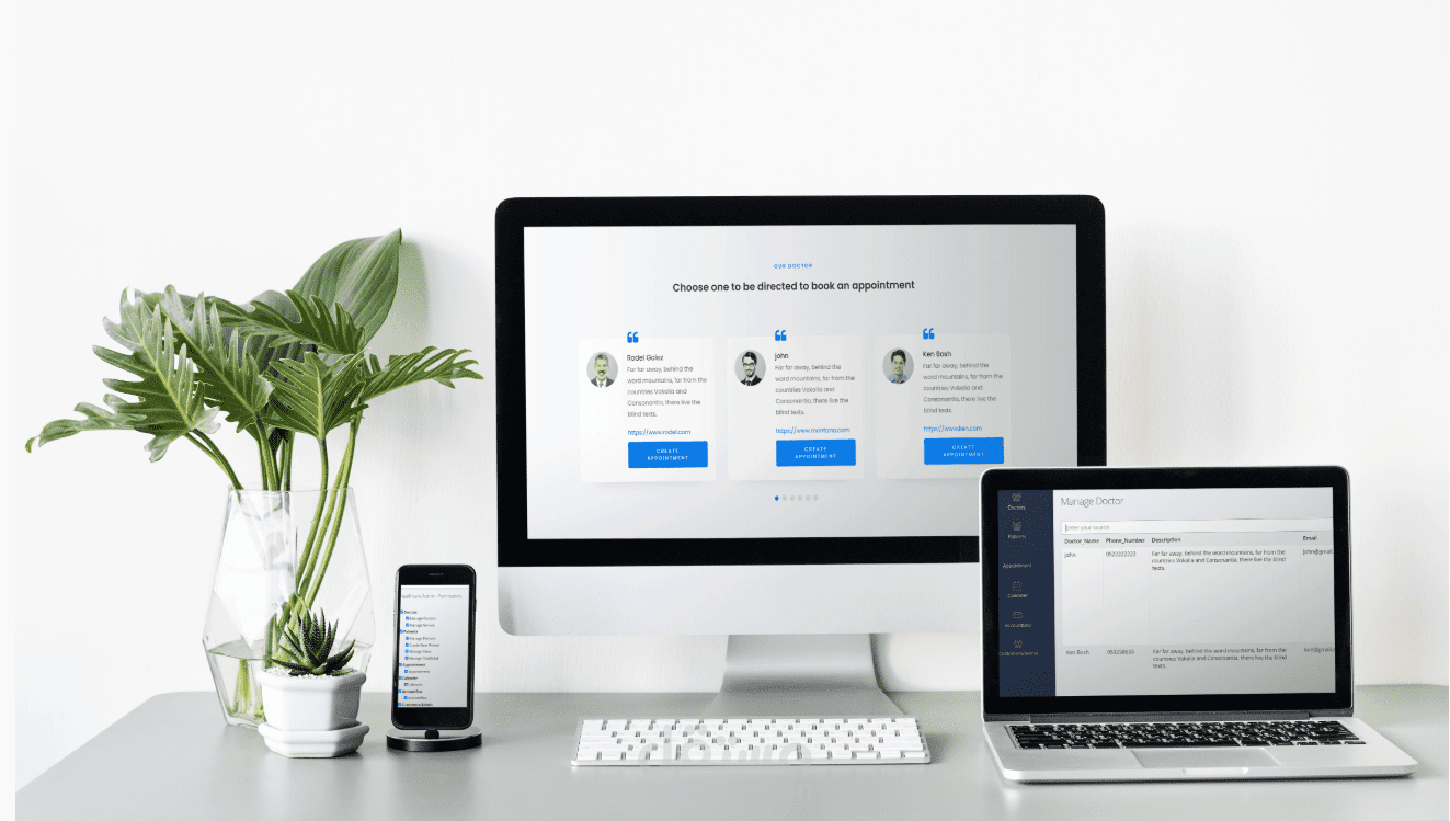 تطبيق ويب لعيادة طبية + موقع