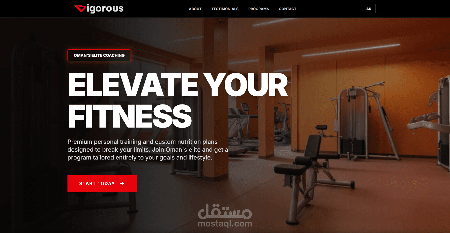مشروع شركة جيم ورشاقة Vigorous Fitness