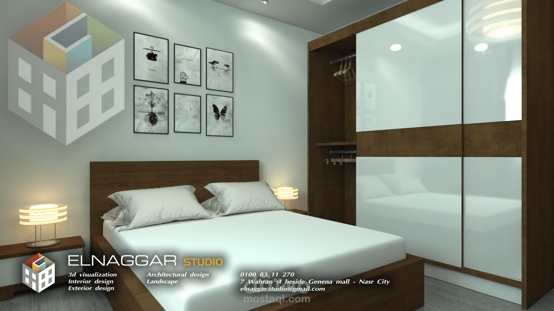 التصميم الداخلى لغرفة نوم