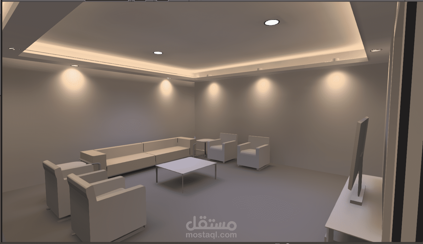 تصميم انارة داخلية وديكورية لفيلا