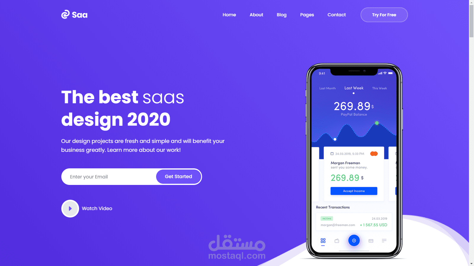 صفحة هبوط خاصة بتطبيقات الهاتف و الويب Landing page for apps and softwares