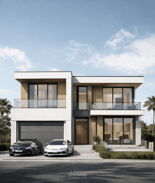 تصميم واجهات خارجية لفيلا سكنية بطابع مودرن