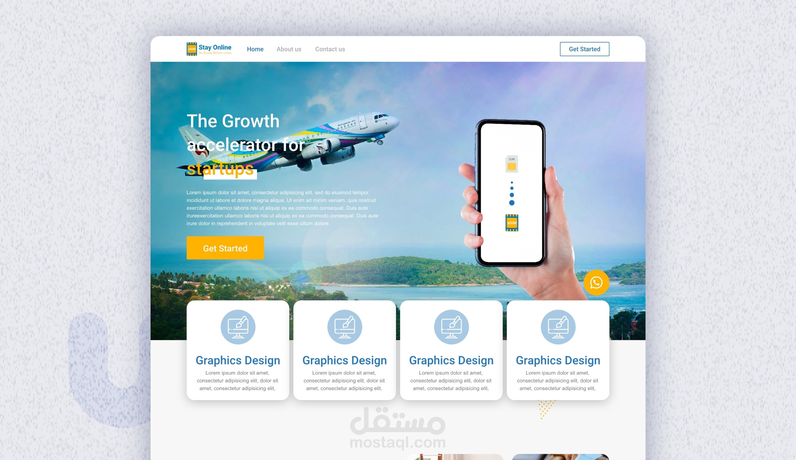 تصميم واجهة وتجربة المستخدم لموقع إنشاء شريحة eSIM