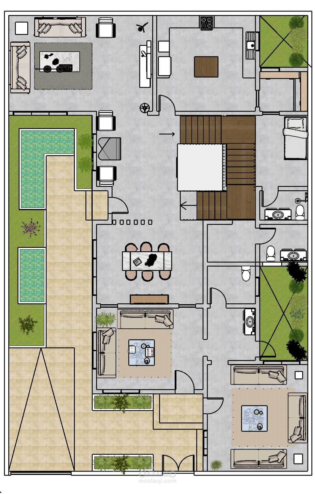 مخطط تصميم داخلي فيلا في السعودية