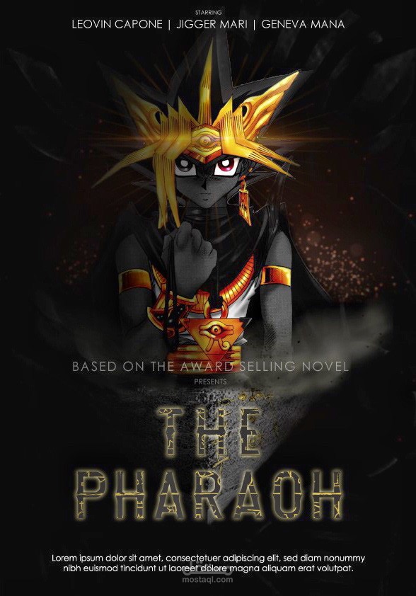 تصميم بوستر لفيلم تخيلي لشخصية يوغي باسم The Pharaoh