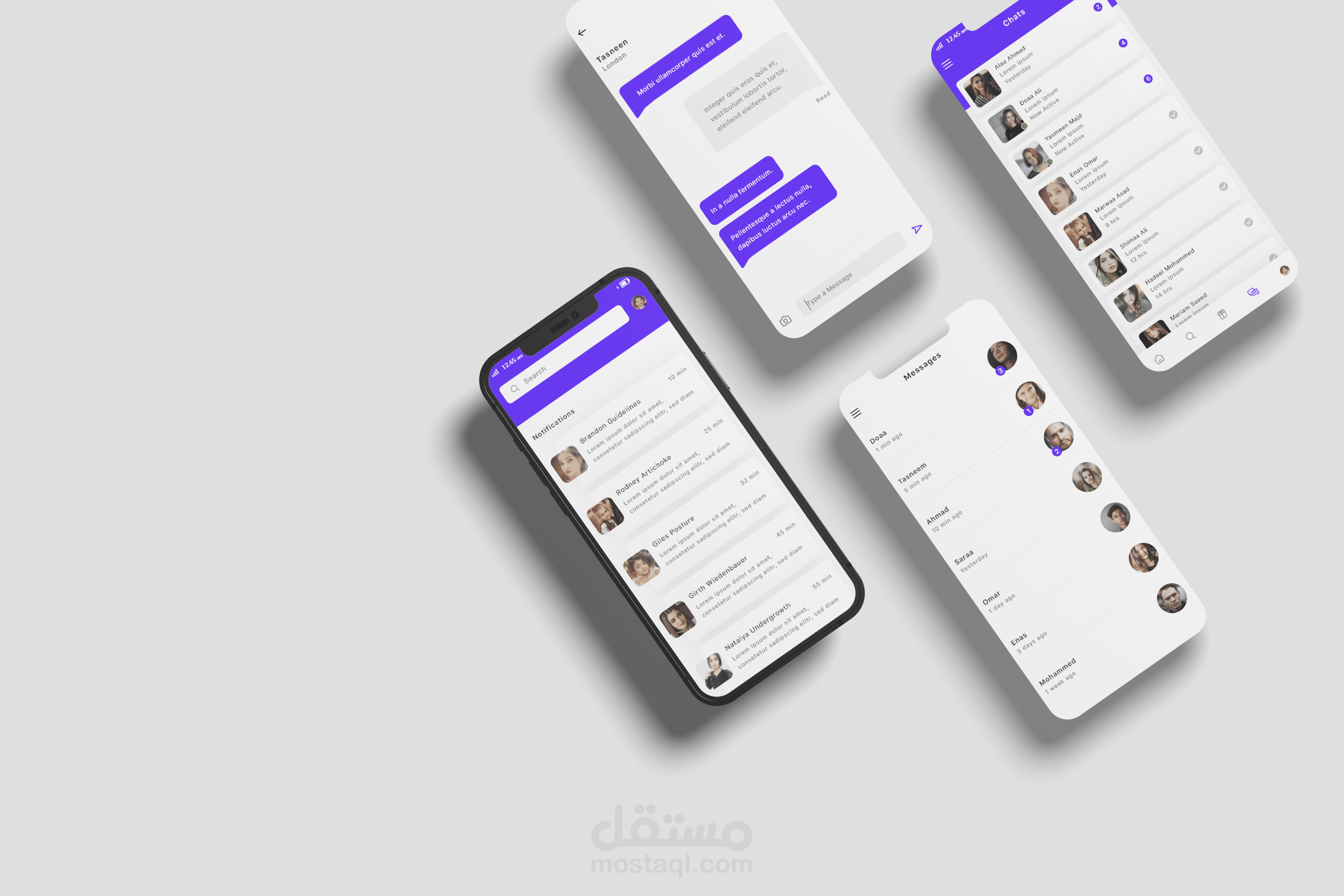 تصمميم تطبيق دردشة