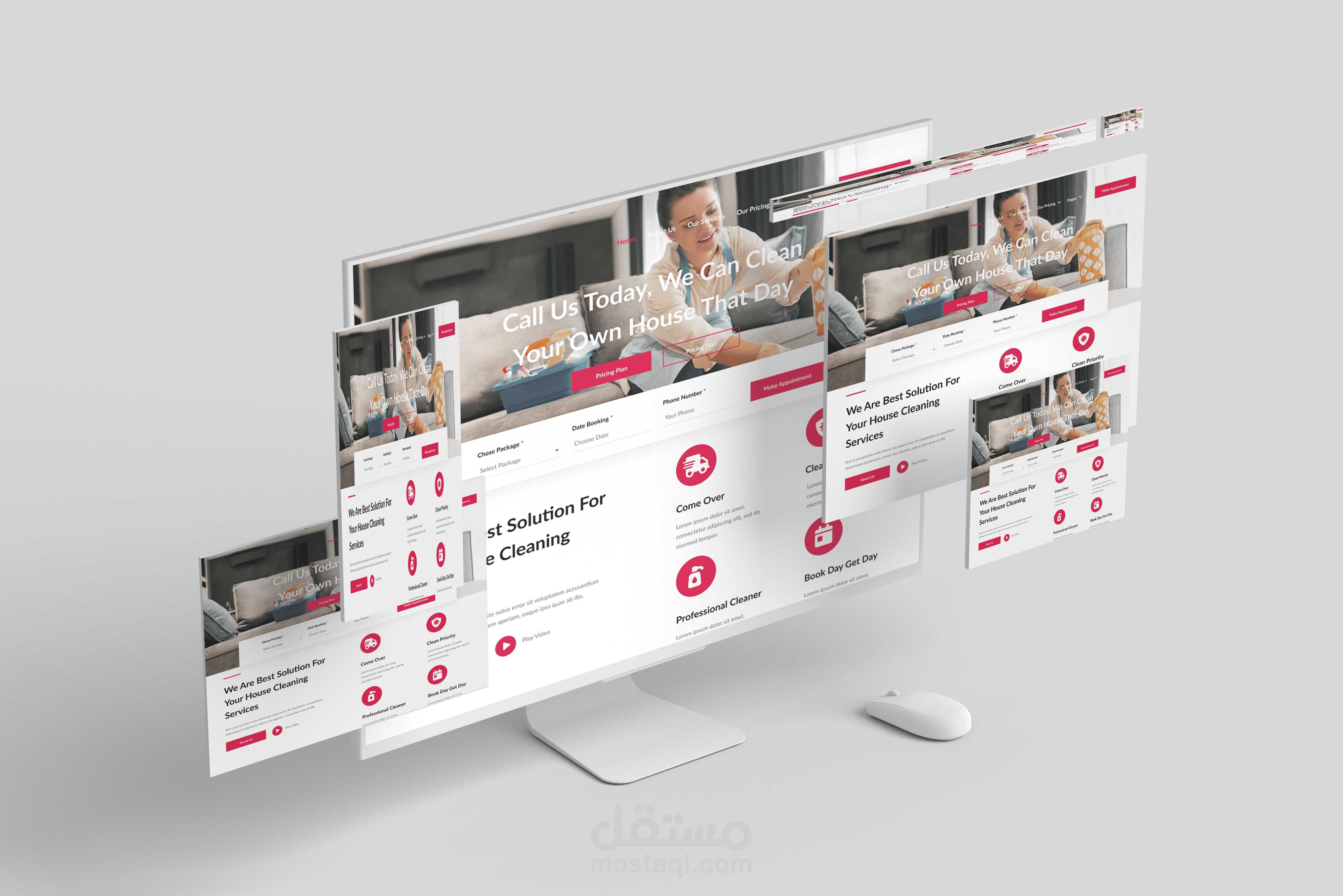 تصميم موقع  أعمال تنظيف المنازل