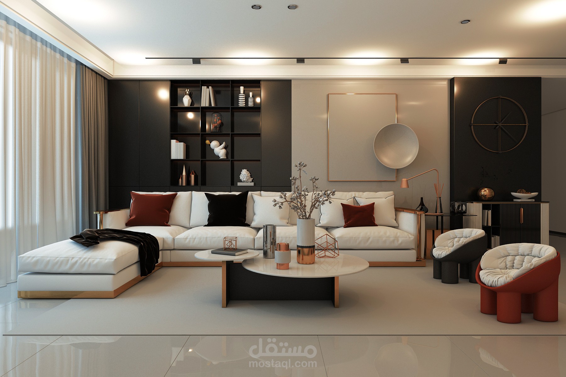 تصميم غرفة معيشة مودرن