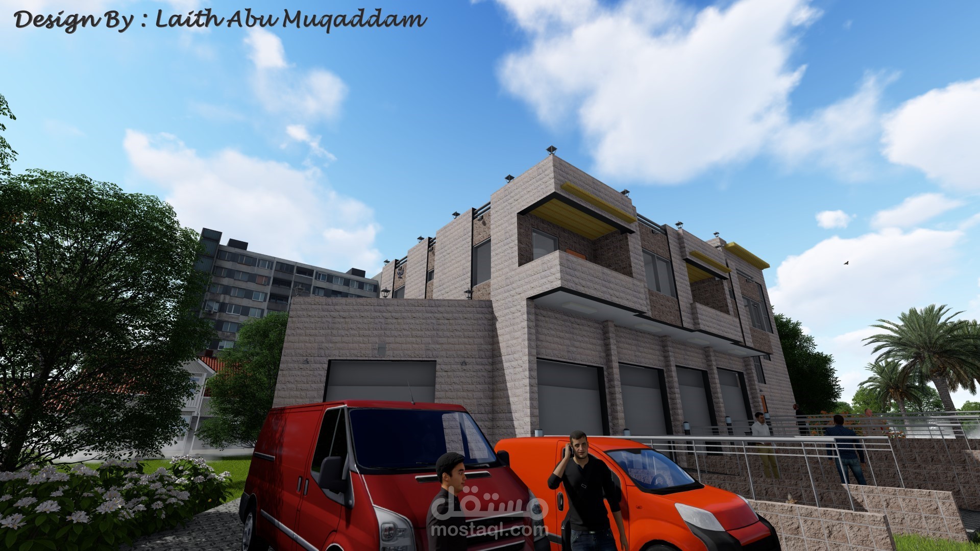 تصميم مبنى سكني تجاري