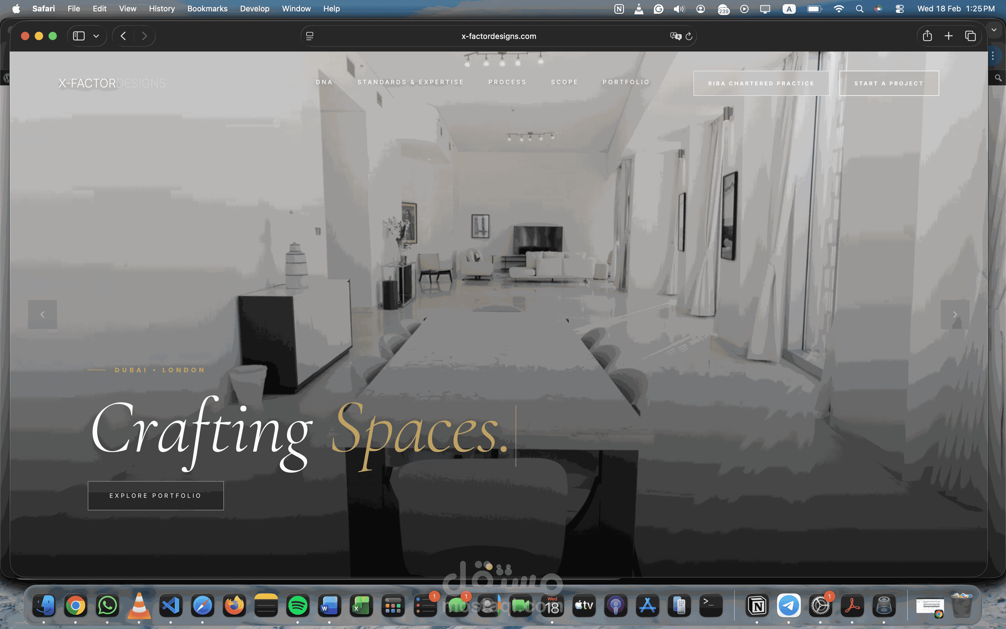 تصميم وتطوير موقع X Factor Designs – استوديو تصميم داخلي فاخر