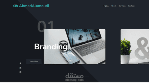 موقع شخصي  من 7 صفحات يدعم جميع الشاشات والأحجام