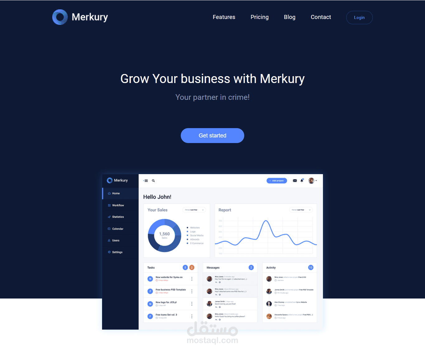 موقع تحليل البيانات متجاوب مع جميع الشاشات والأحجام