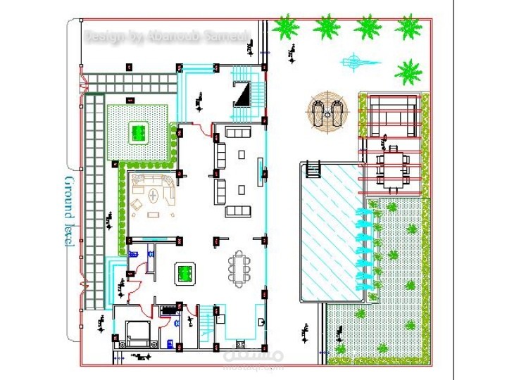 تصميم تو دى2d رسم كروكى لفيلا