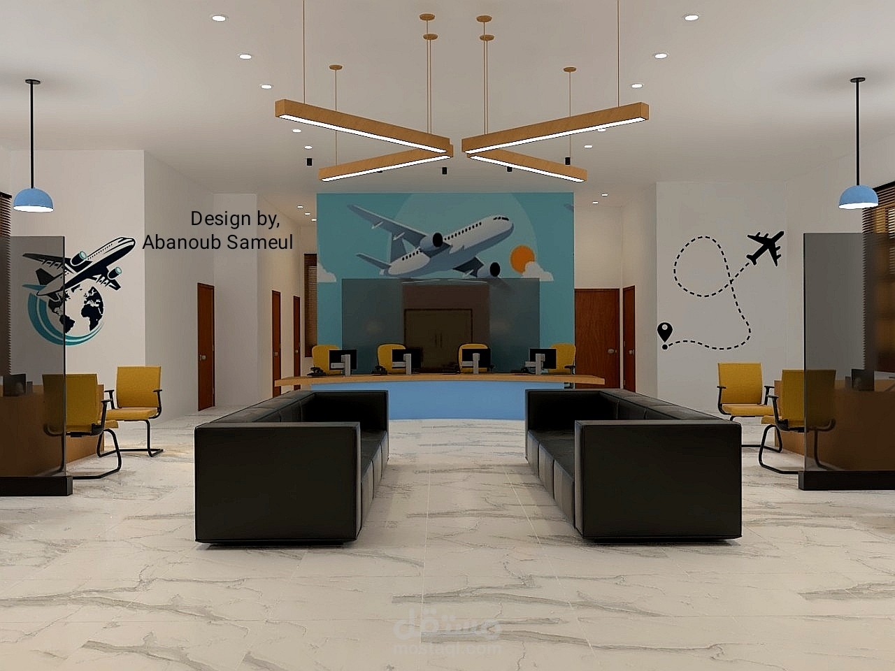 Travel agency) interior design)