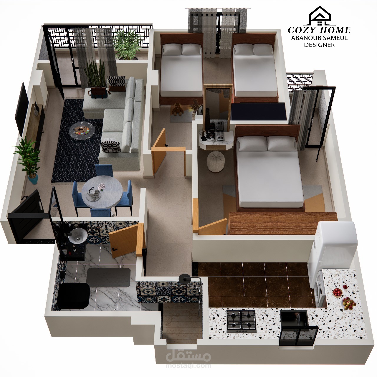 تصميمات 3D Plans – مخططات داخلية ثلاثية الأبعاد