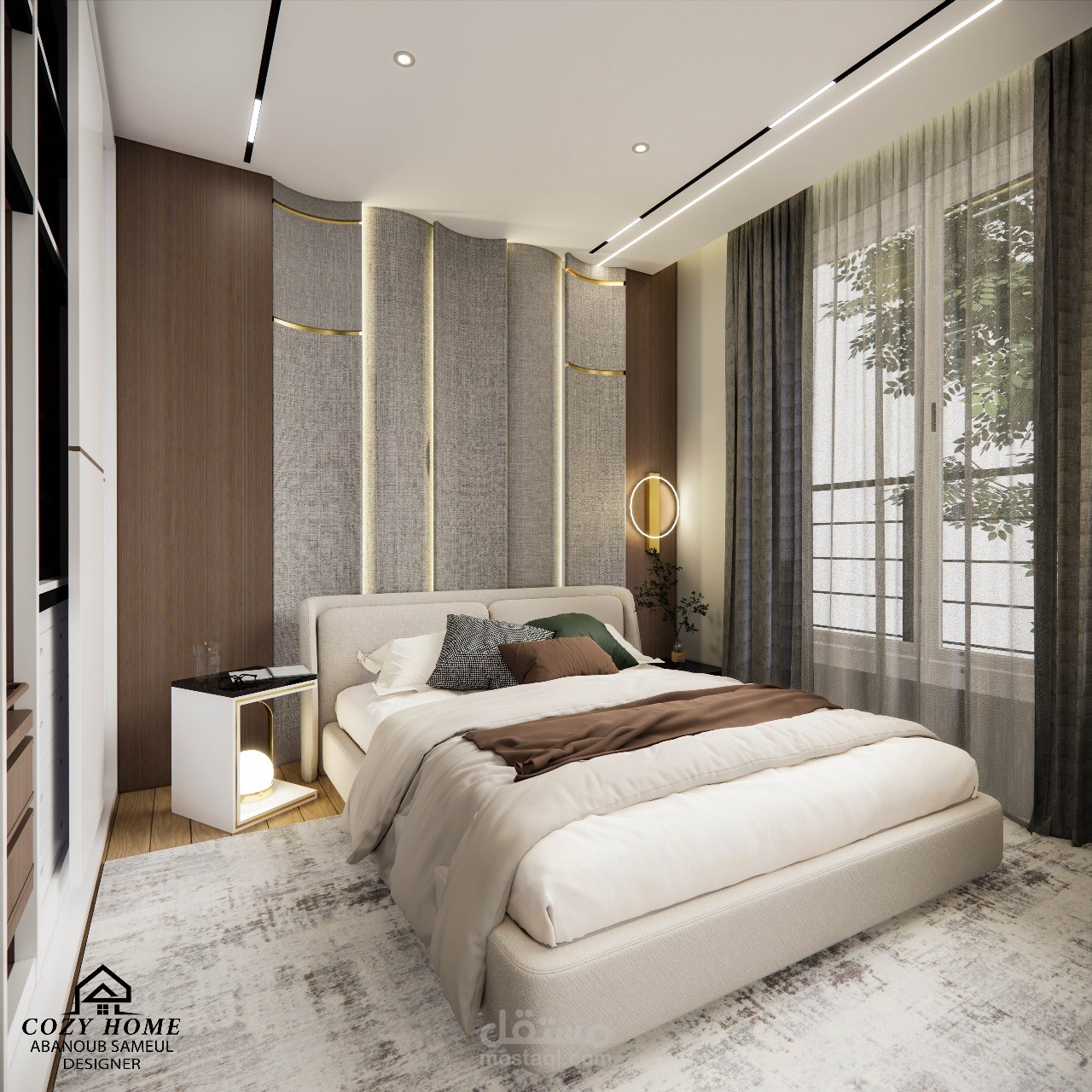تصميم داخلي لغرفتي نوم بتجهيزات عصرية أنيقة