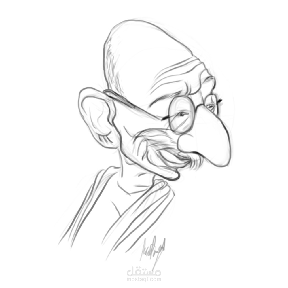 رسم كاريكاتير غاندي