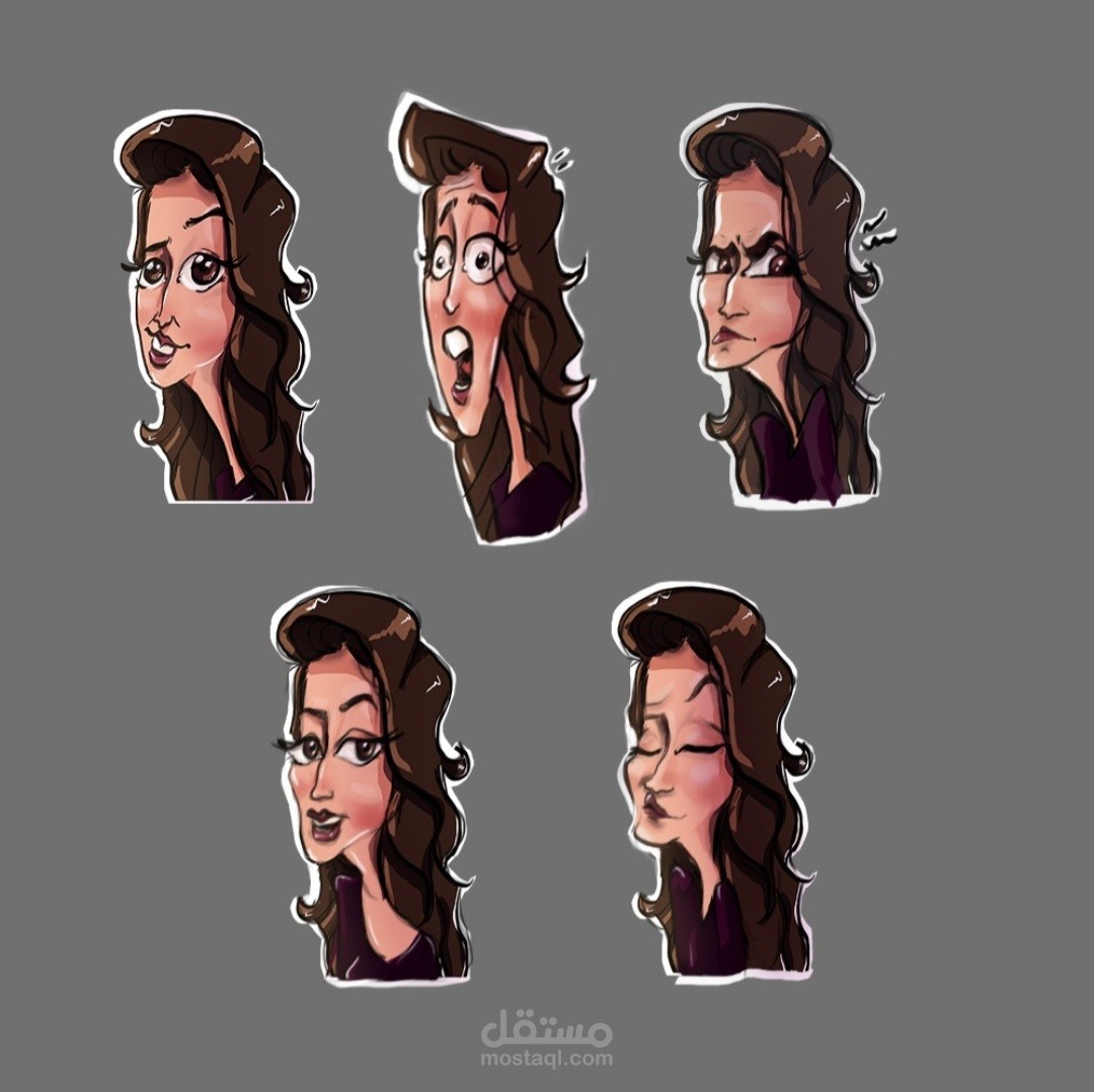 تصميم استيكر واتساب بشكلك و ملامحك مع بعض تعبيرات الوجه لإستخدامه للمواقف