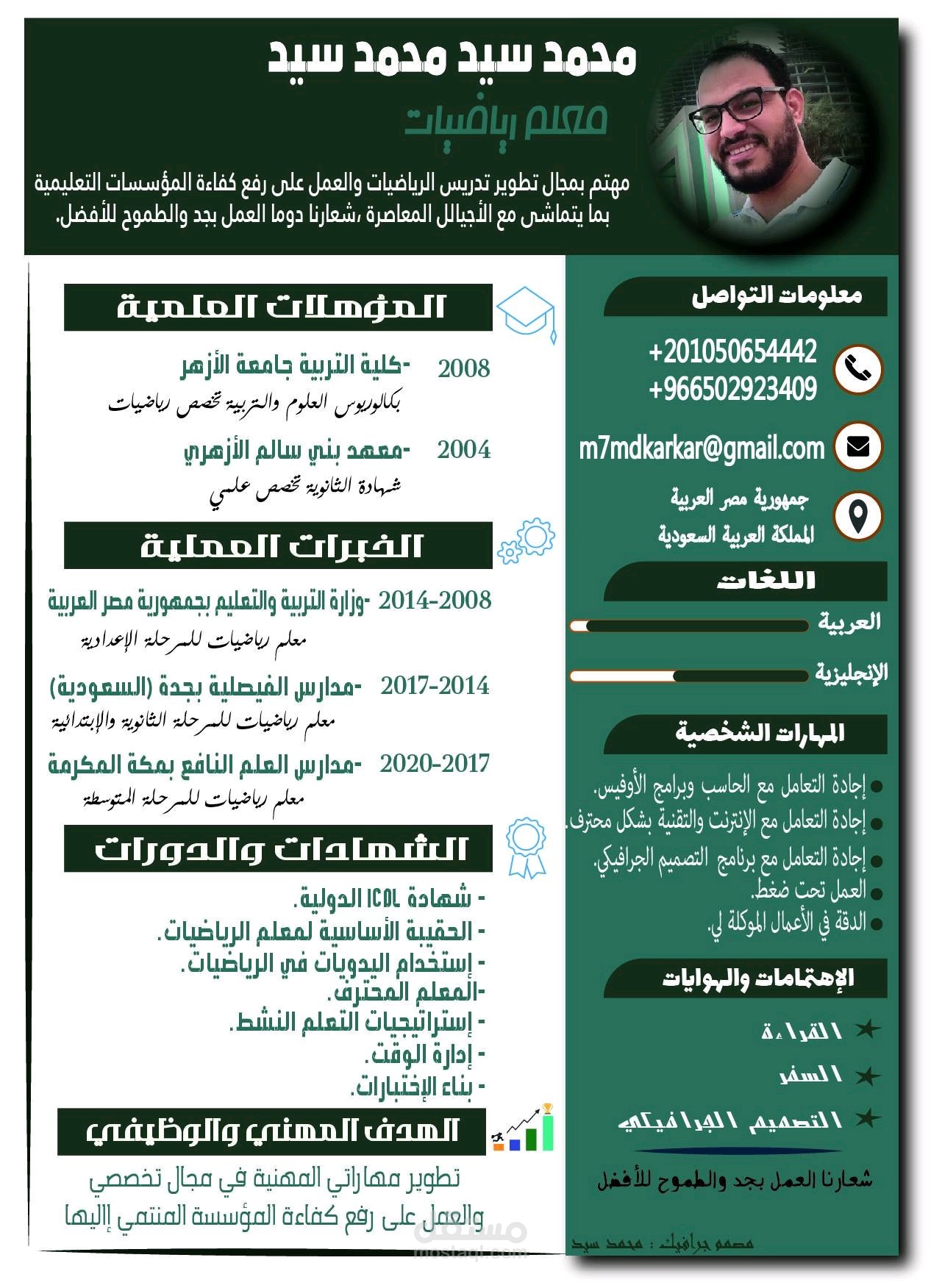 بروفايلي على منصة مدربي
