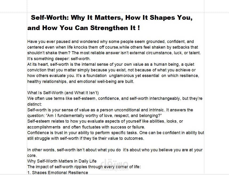 ! Self-Worth: why It matters, how It shapes you, and how you can strengthen It