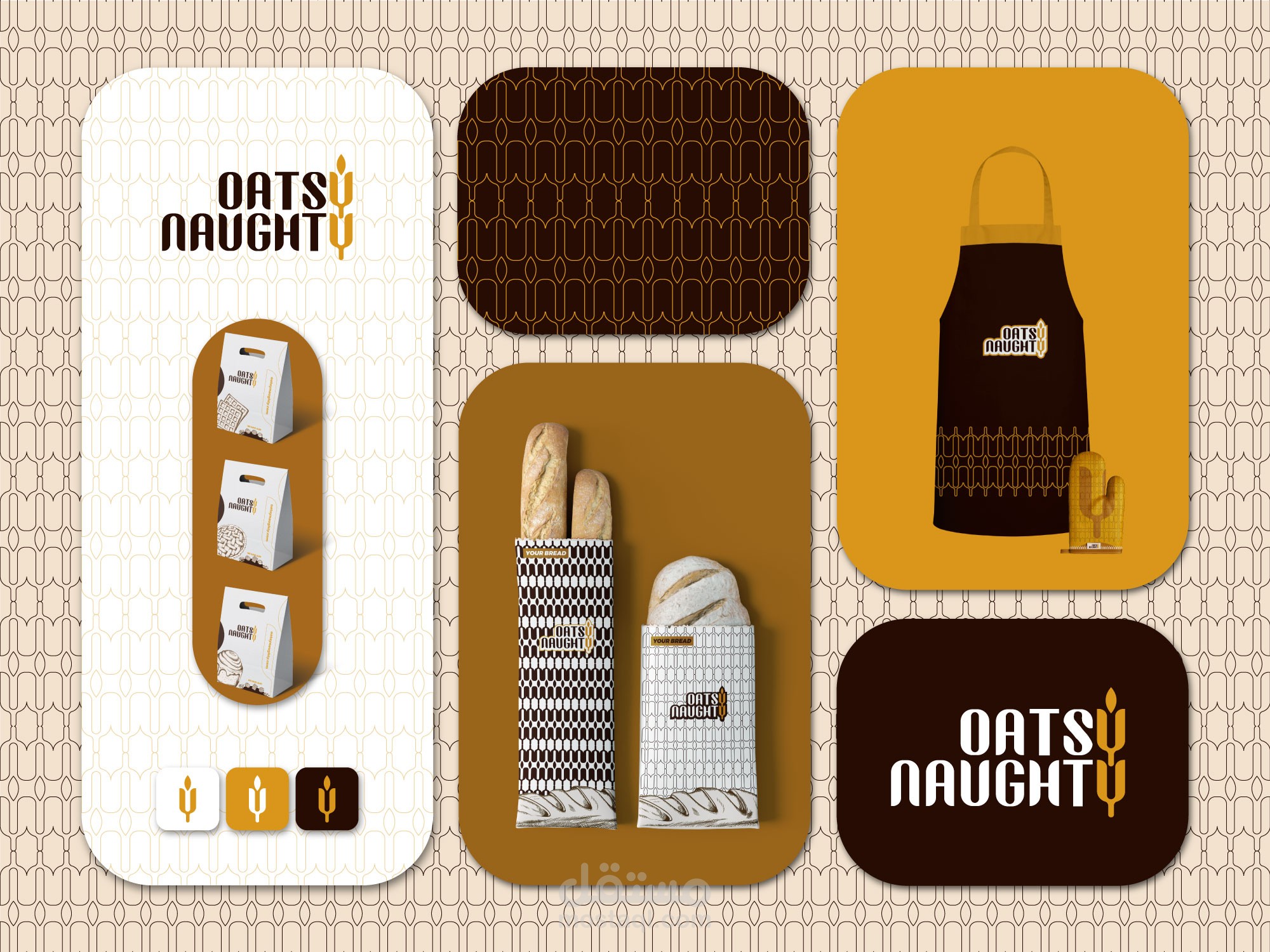 تصميم هوية بصرية لمخبزة "OATSY NAUGHTY"