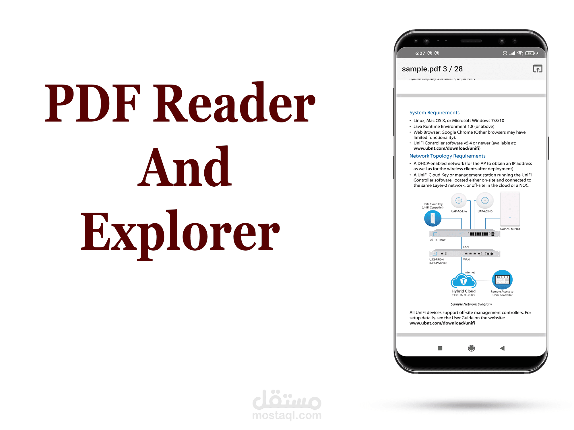 تطبيق قارئ وستعرض ملفات ال pdf