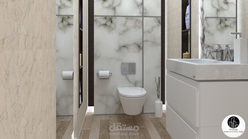 تصميم حمام فيلا على الطراز الحديث