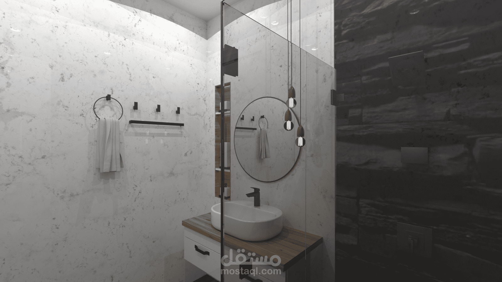 تصميم حمام فيلا على الطراز الحديث