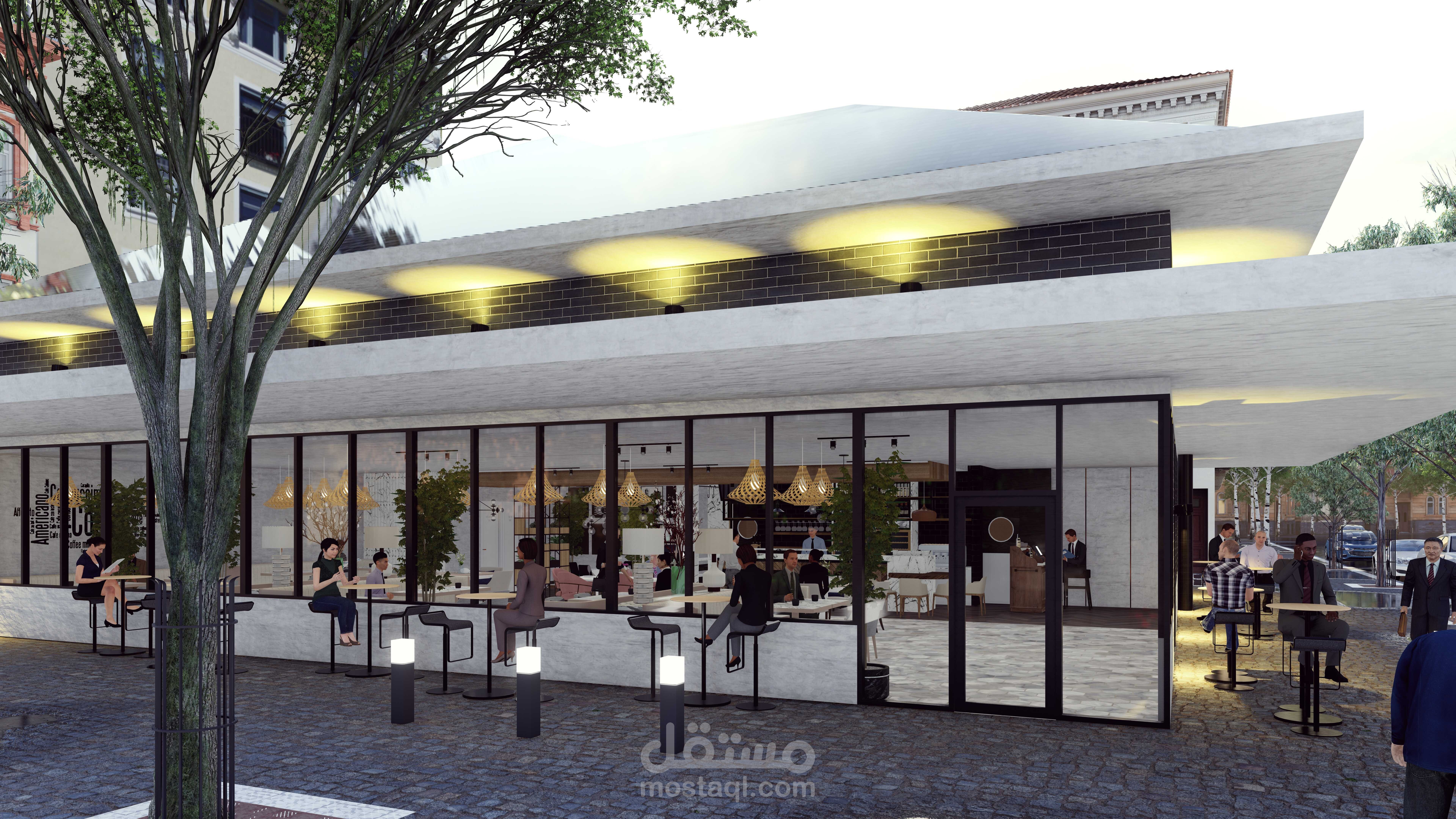 تصميم مطعم و مقهى على الطراز الأوروبي