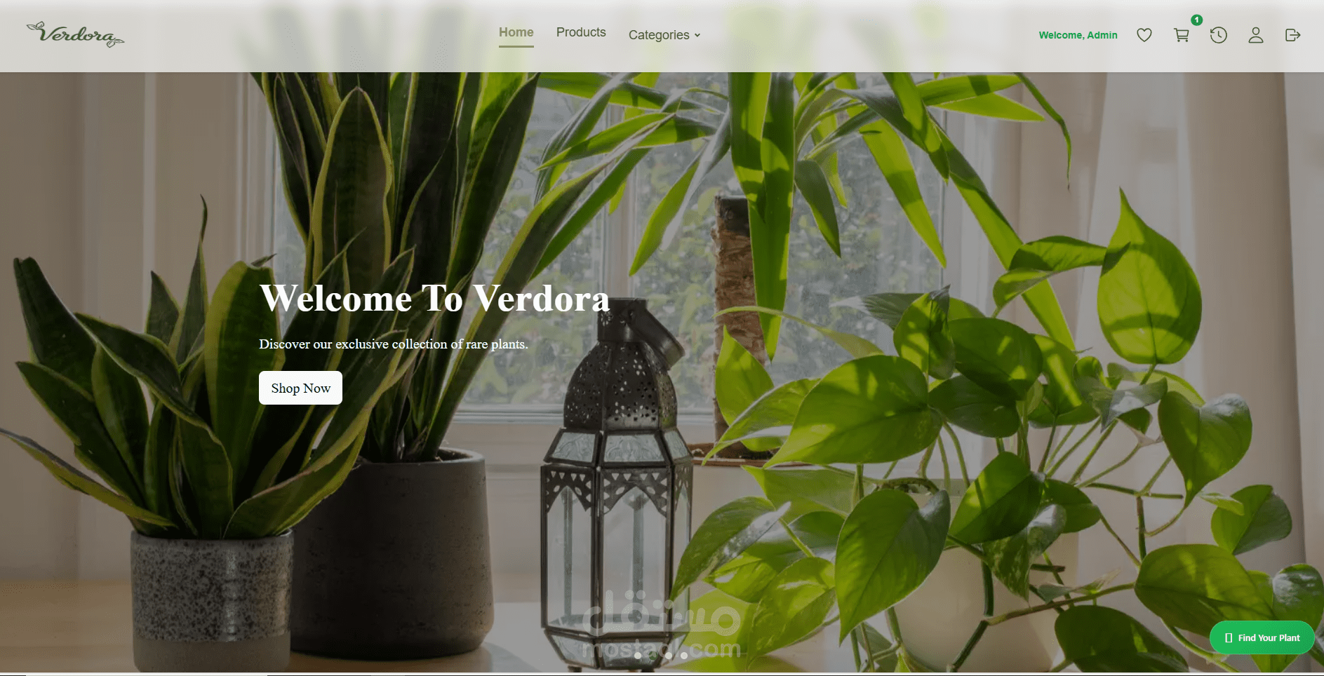 مشروع Ecommerce لمحل بيع نباتات باستخدام ريأكت