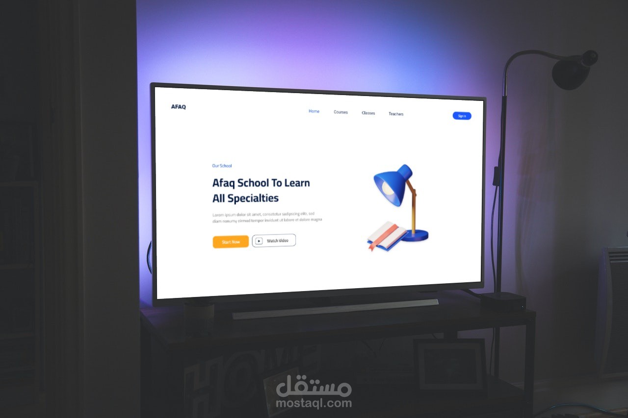 تصميم واجهة موقع تعريفي بمقر تعليمي باستخدام figma
