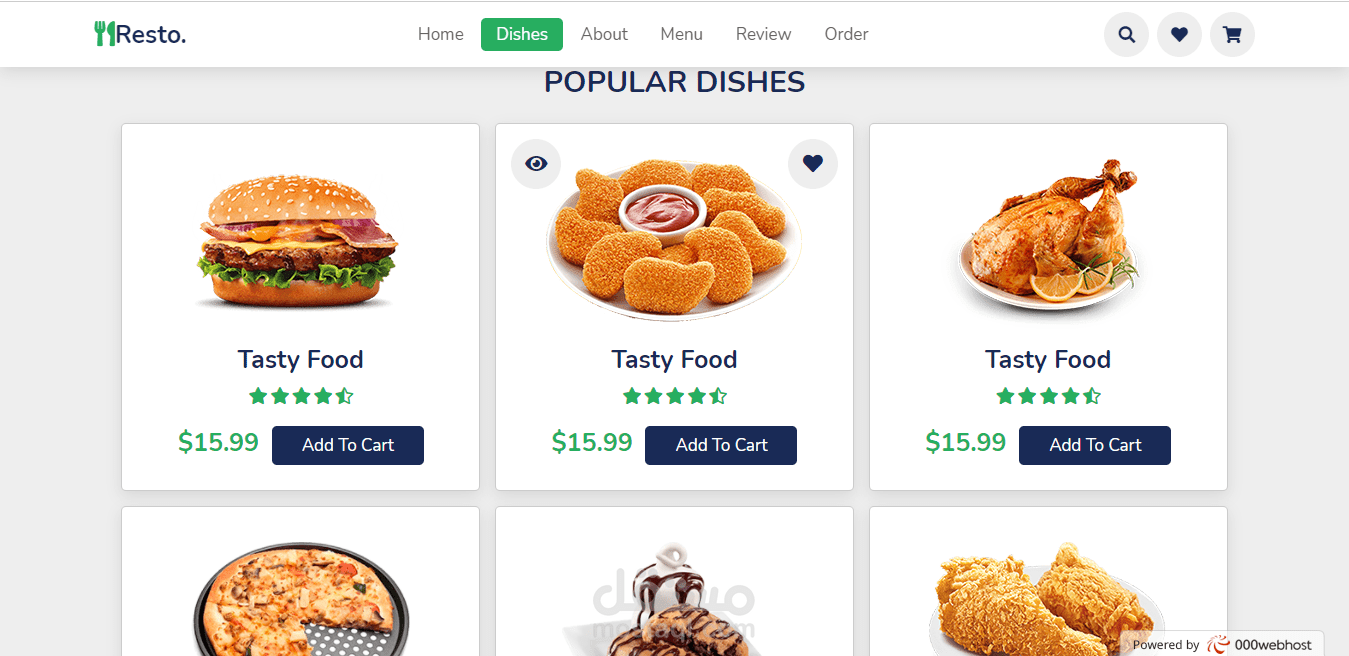 Full website front end