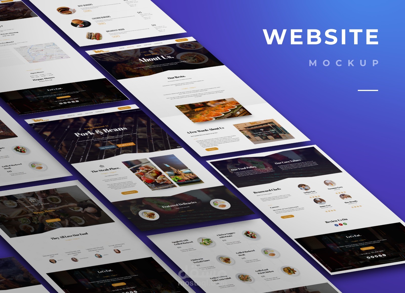 تصميم وبرمجة موقع مطعم للوجبات السريعة