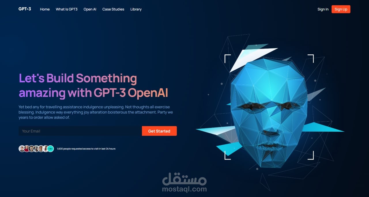 GPT-3 Landing page