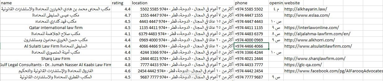 جمع بيانات من جوجل