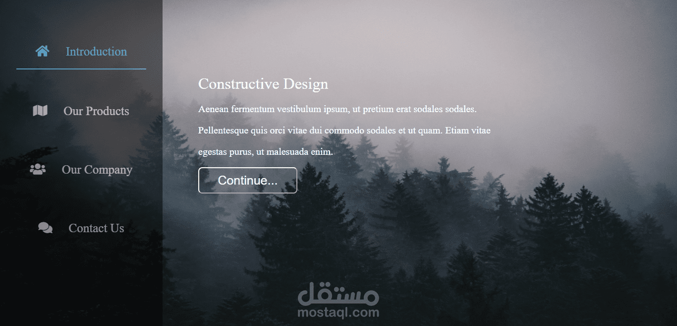 تصميم موقع من اربع صفحات