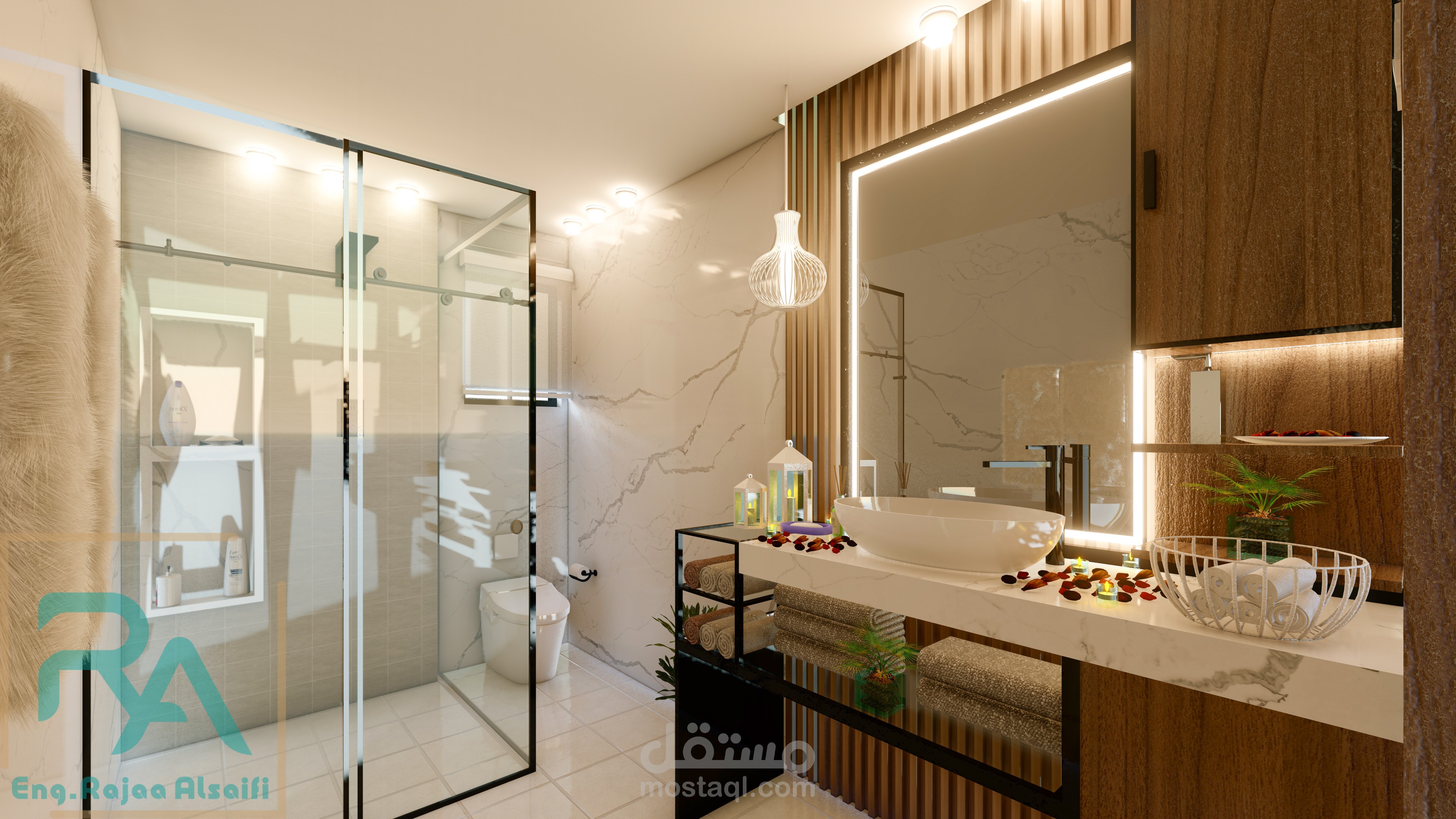Interior  Bathroom / تصميم حمام داخلي مودرن