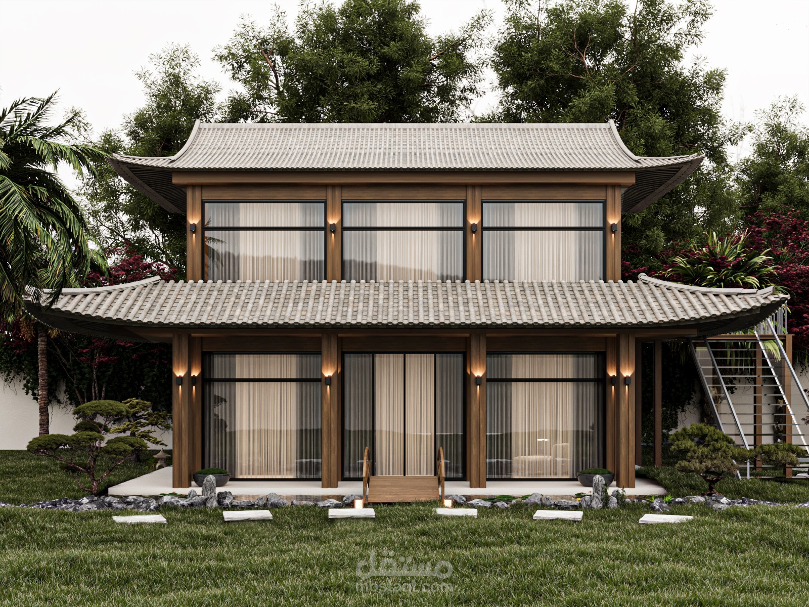 Landscape design with Japanese theme