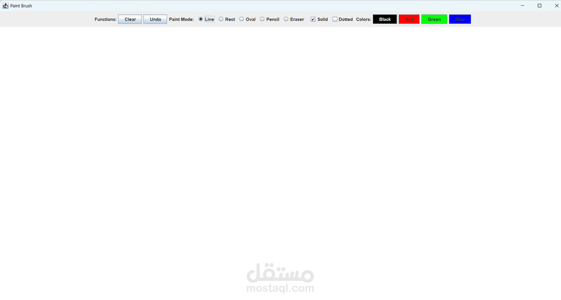 تطبيق Paint Brush للرسم باستخدام Java GUI