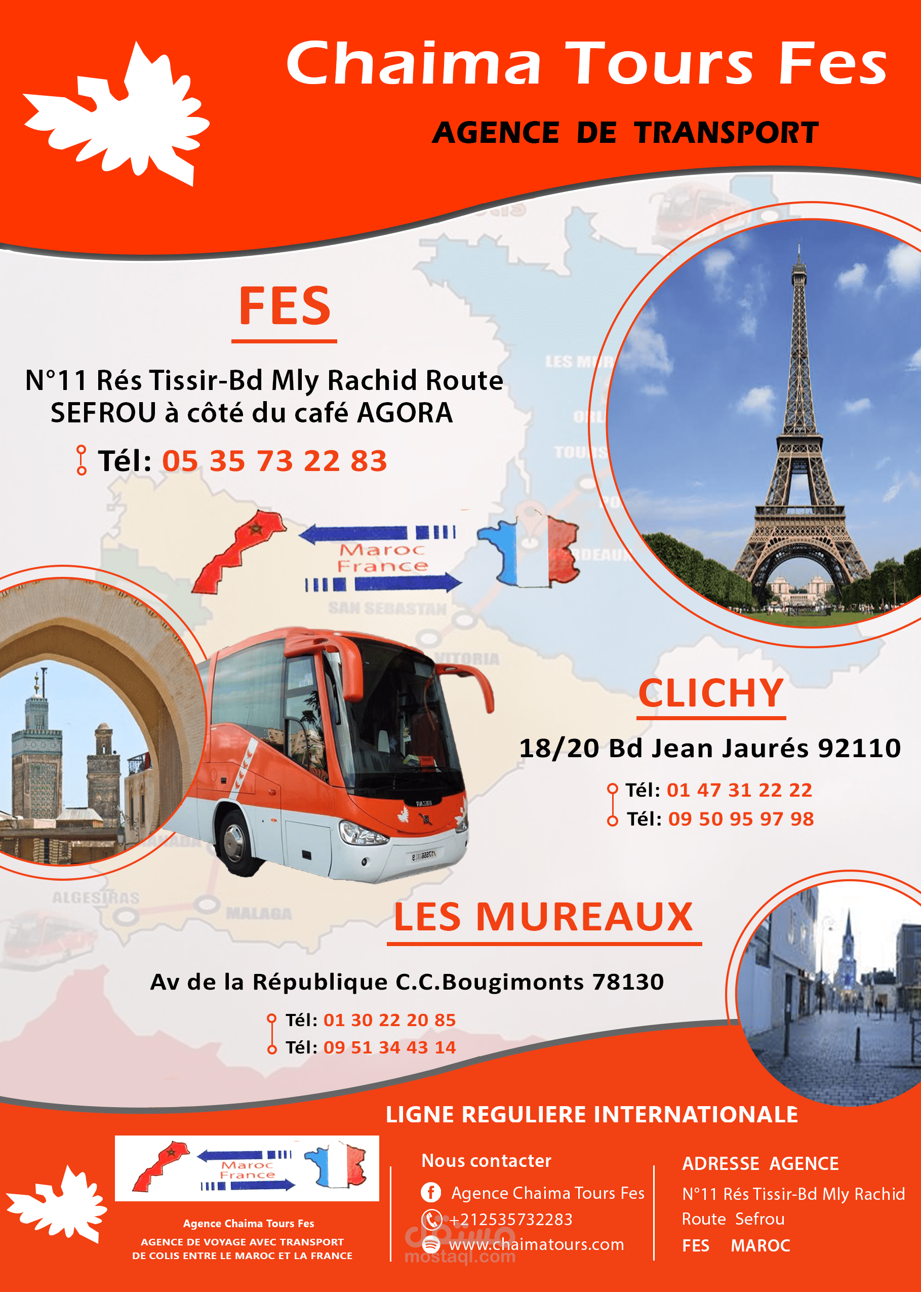 my new flyer to agence chaima tours fes