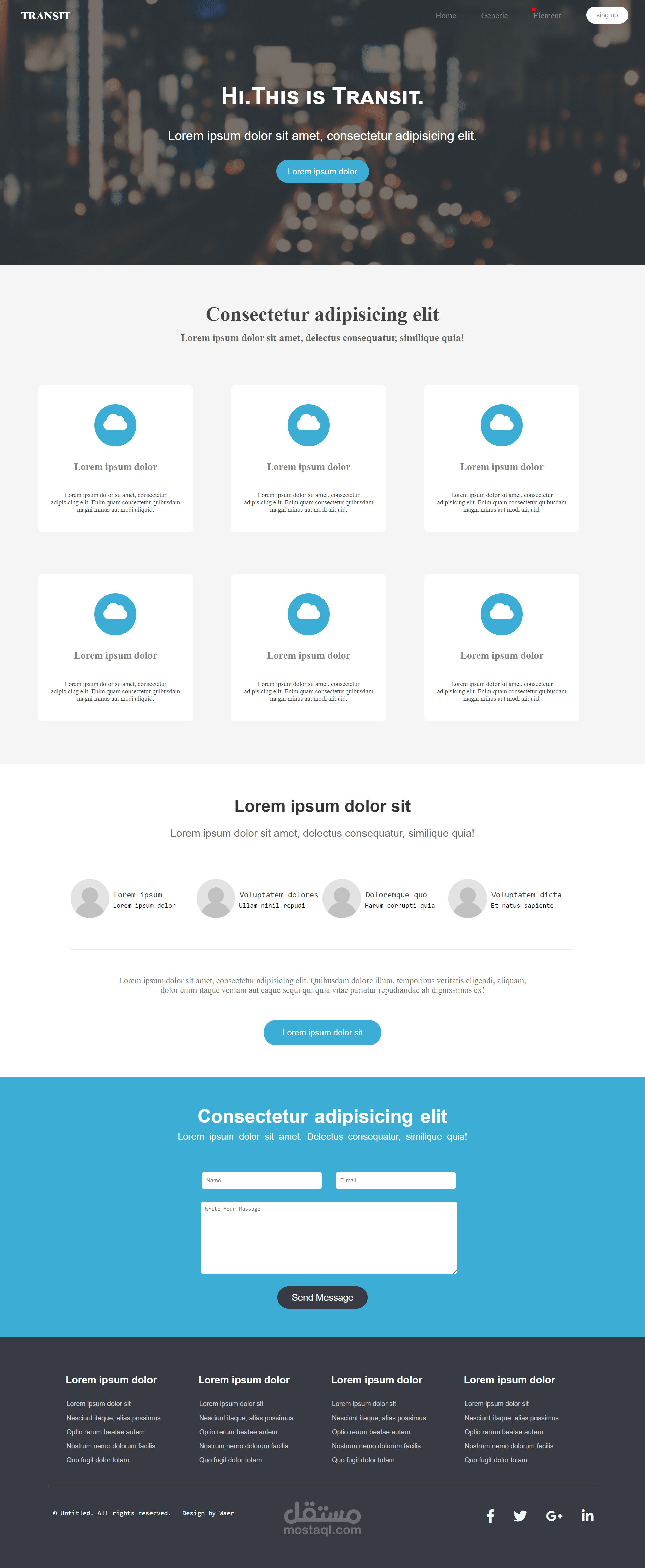 تصميم فرونت اند لموقع شركه transit