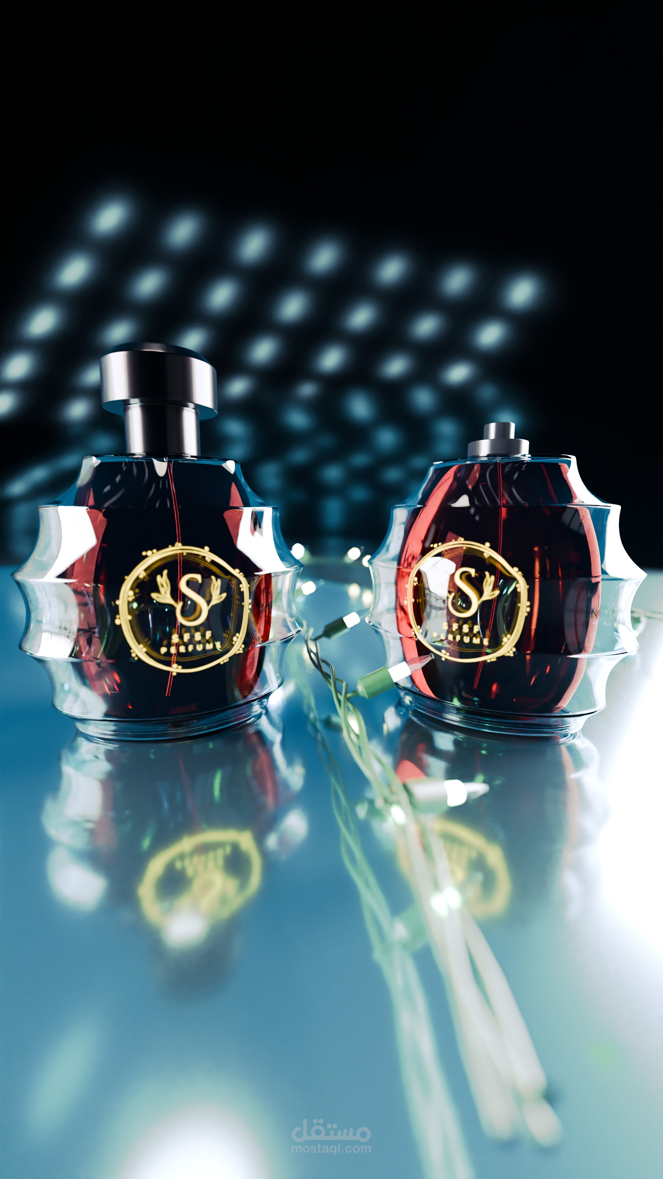 تصميم زجاجه عطر ثلاثي الأبعاد