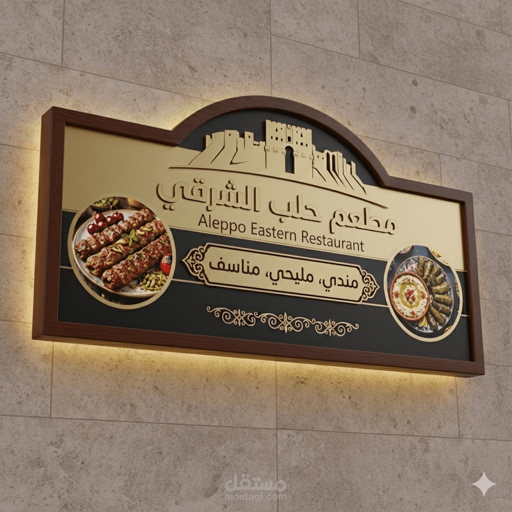 تصميم يافطة مطعم