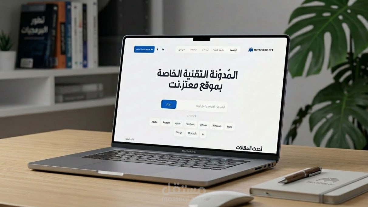 تطوير وبرمجة مدونة mutaz-blog (ثيم ووردبريس مخصص)