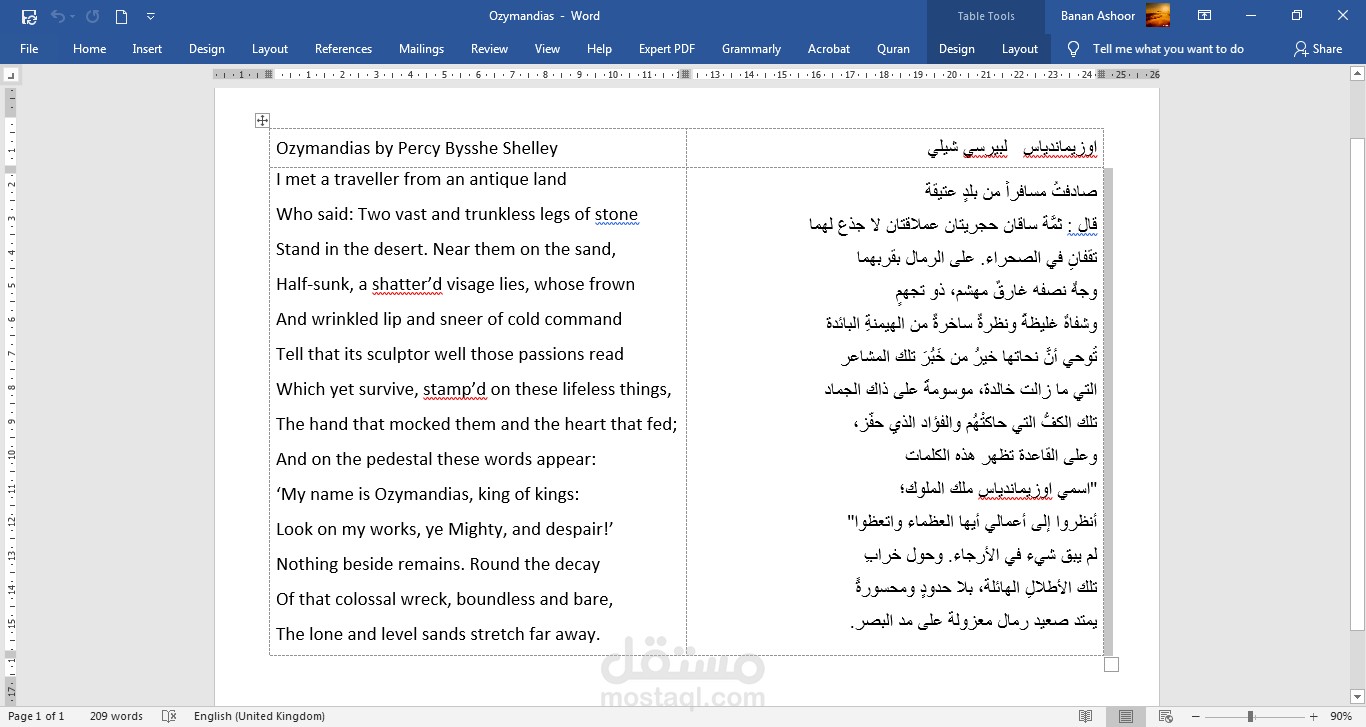 Translating poetry ترجمة قصيدة شعرية