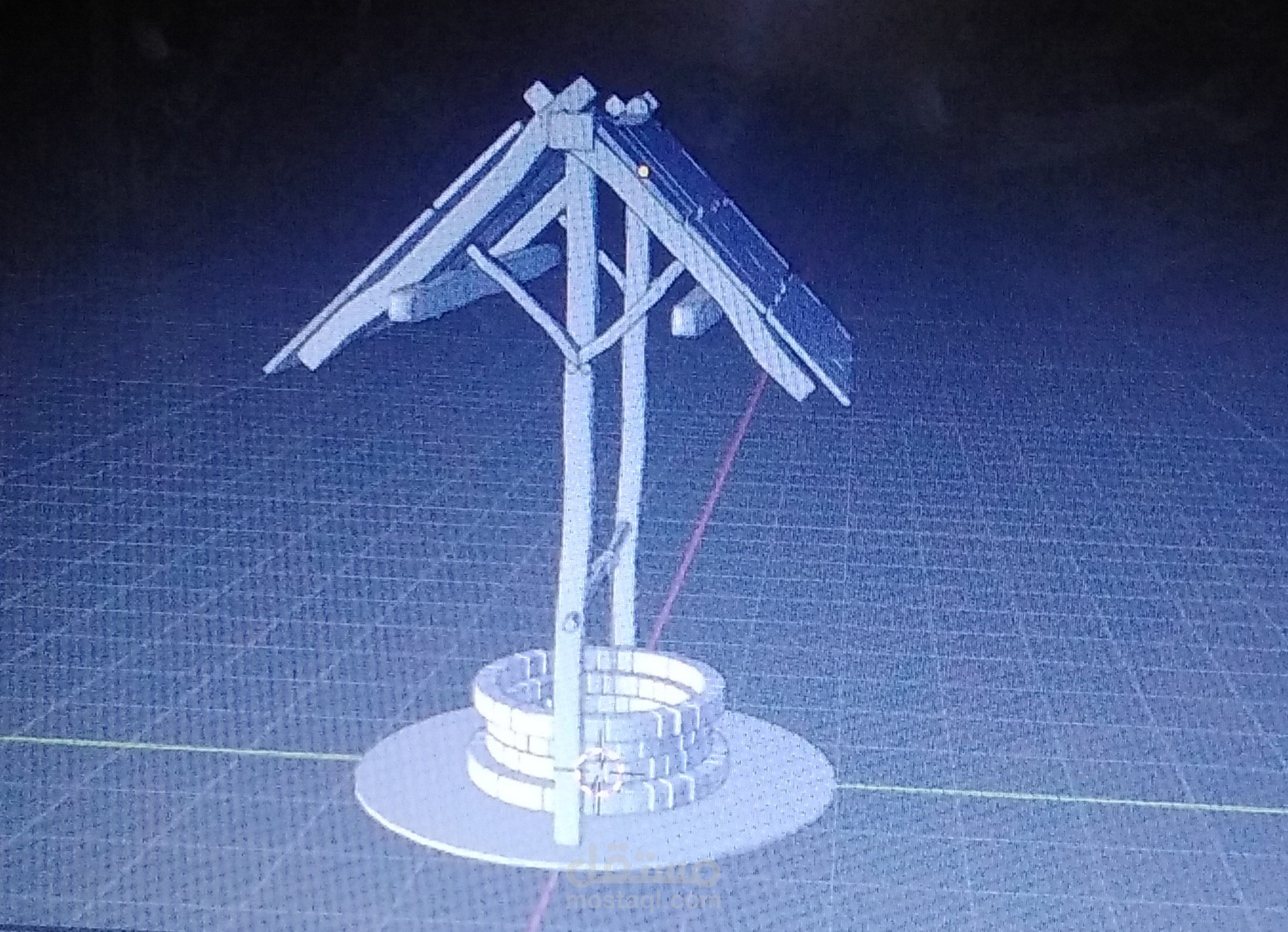 تسميم 3D لبئر بدائي بواسطة بلندر