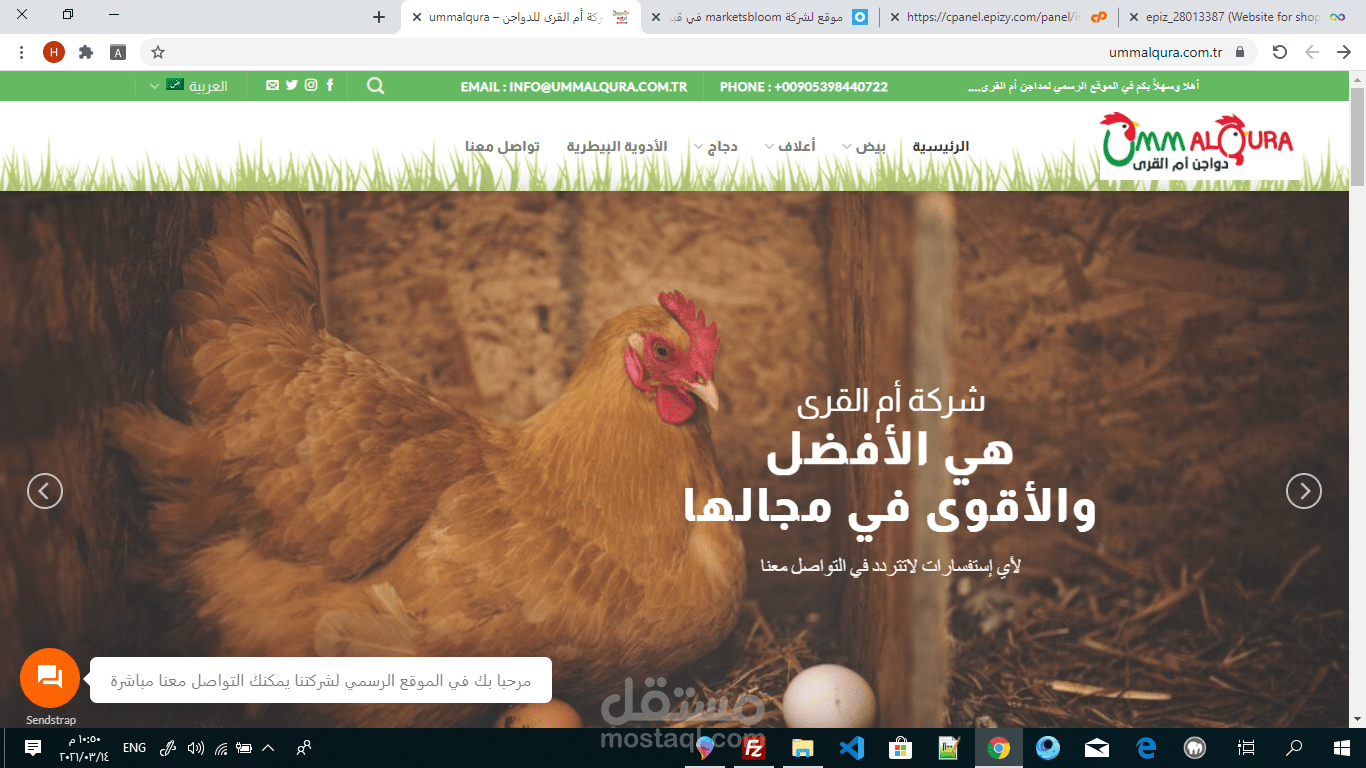 موقع لشركة دواجن كبرى في تركيا